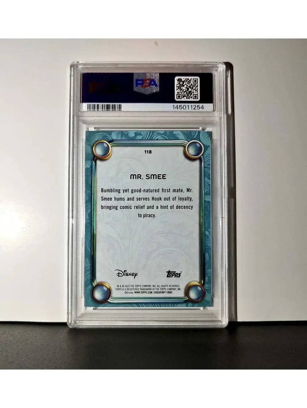 Mr. Smee 2025 Topps Disney Wonder #118 Diamond Card Peter Pan PSA 7